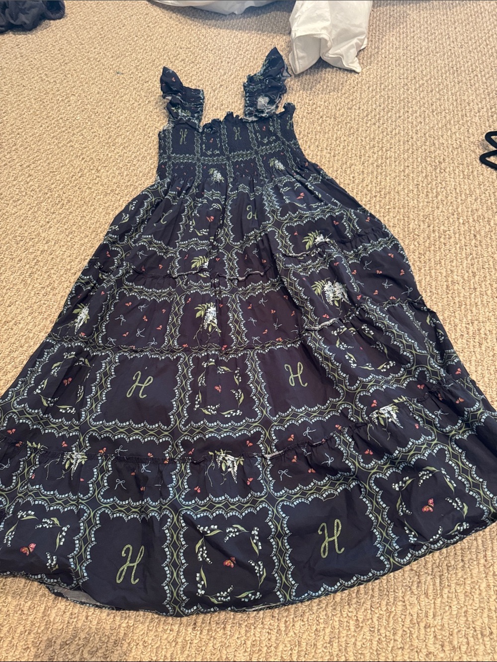 Hill House Navy Floral Tiered Sundress